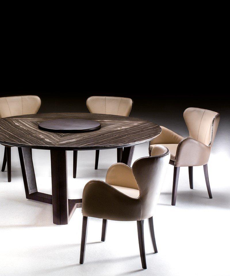 Upholstered leather chair | Elektra by Borzalino