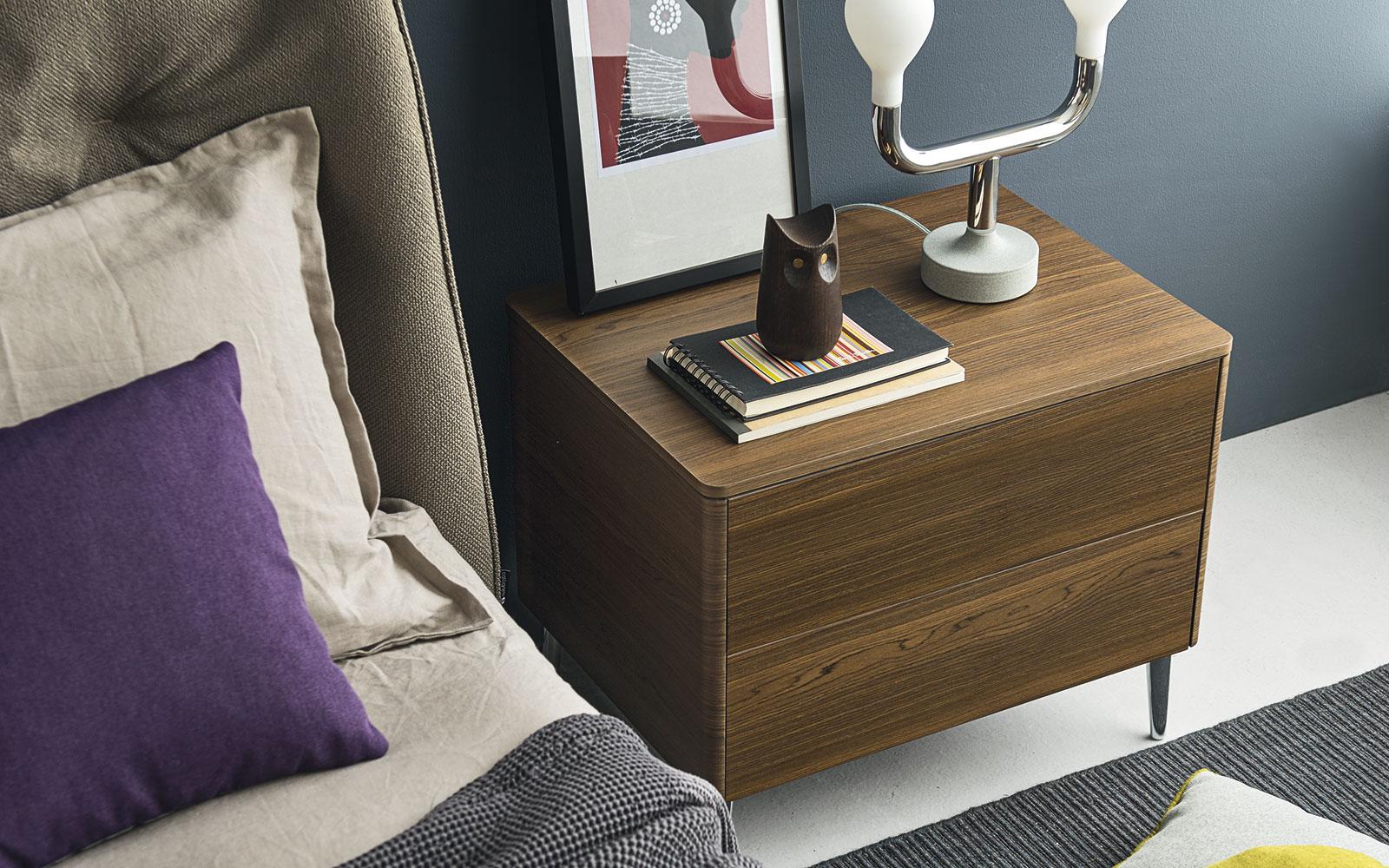 Rectangular bedside table with drawers | Boston by Calligaris