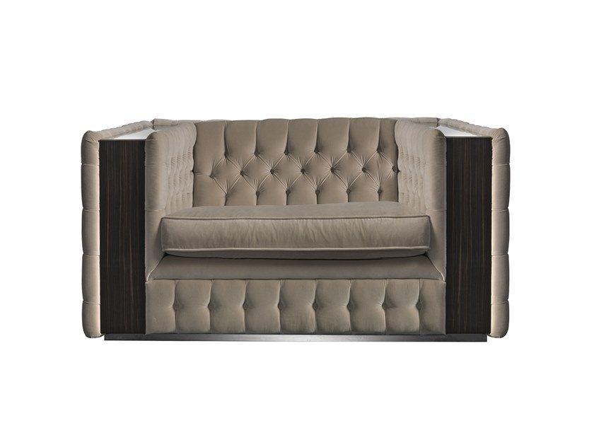 Tufted upholstered leather armchair | Ca' D'oro by Reflex