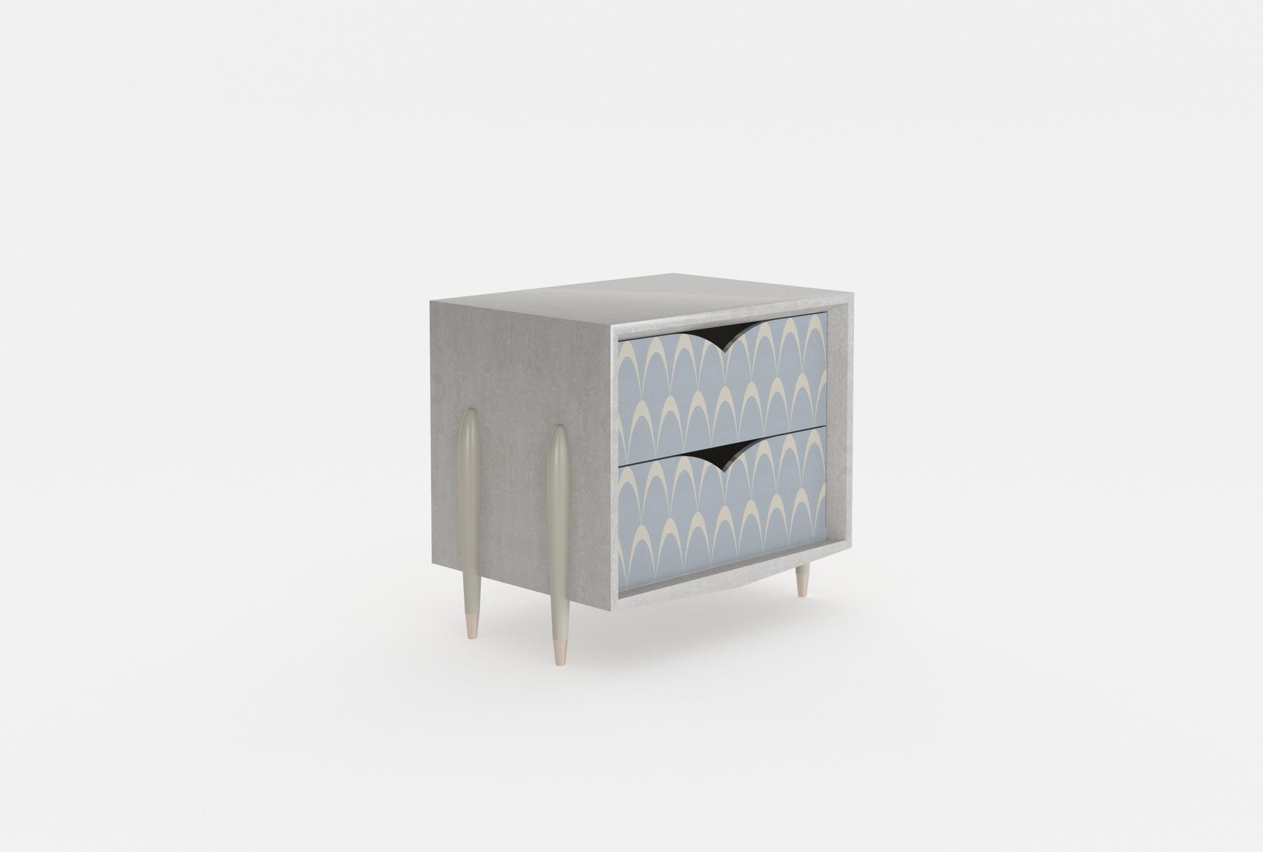 Rectangular wood veneer bedside table with drawers | Peacock by Mantellassi 1926