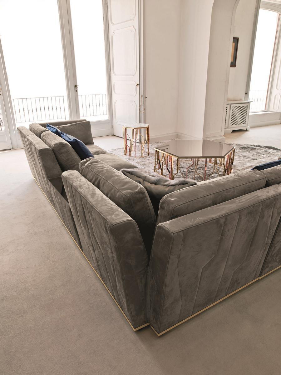 Sectional nabuk sofa | Nobu by Longhi