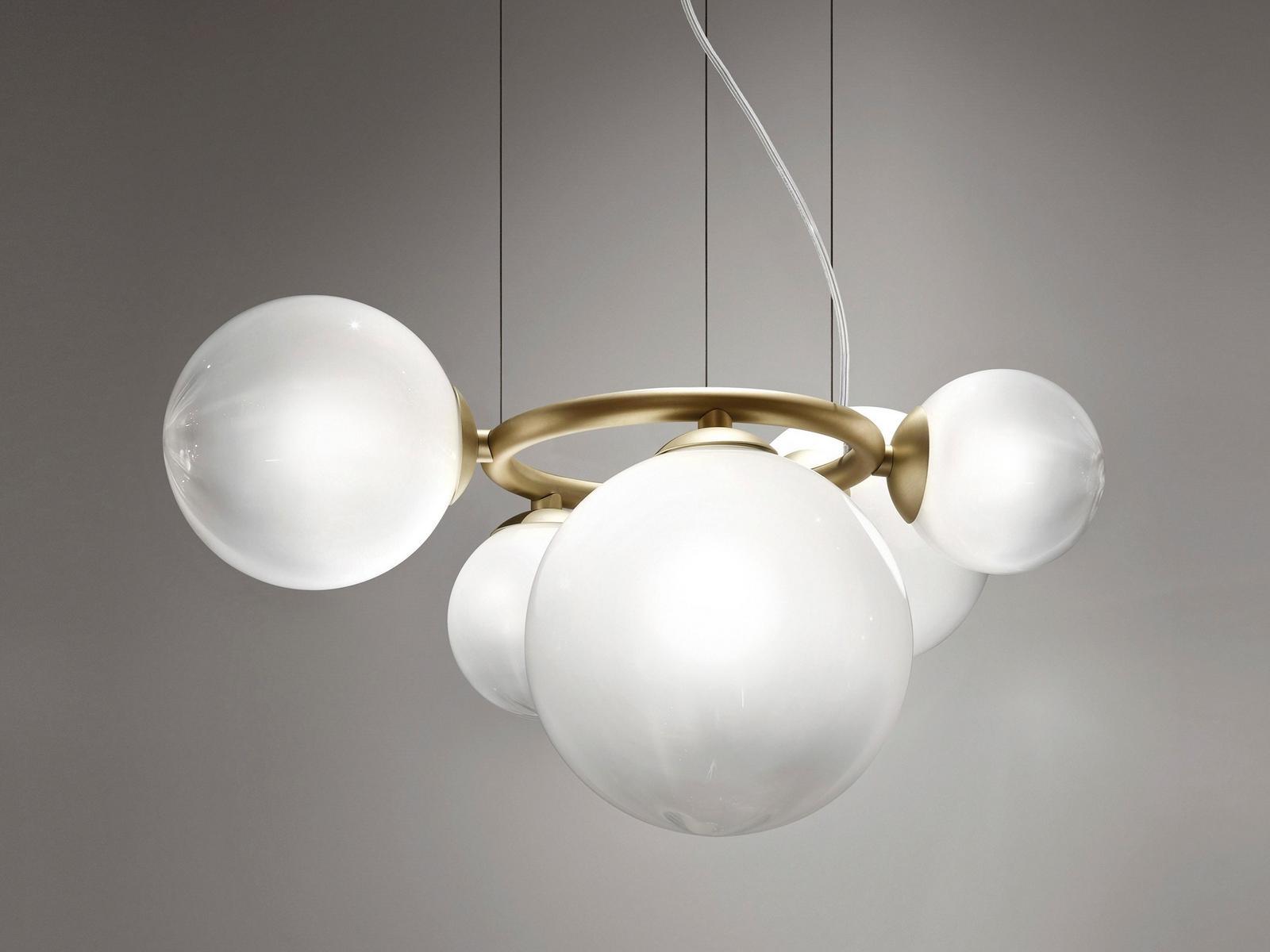 Halogen glass pendant lamp | Puppet Ring Sp by Vistosi