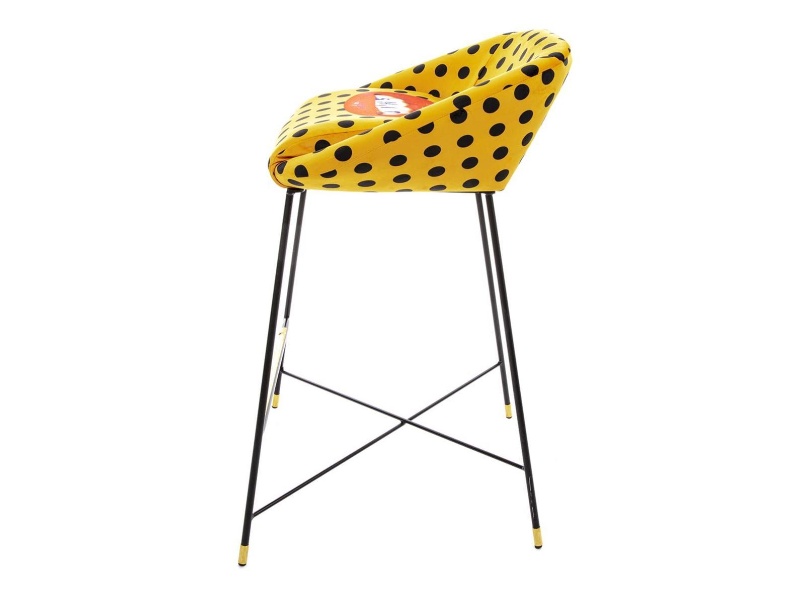 High fabric stool with back | Shit by Seletti