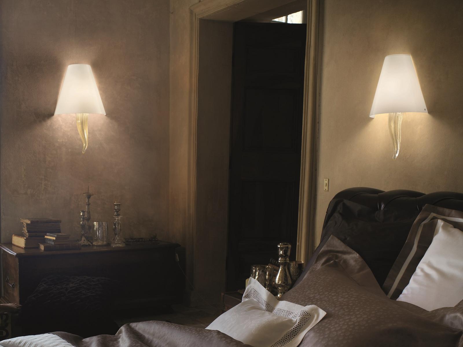 Glass wall lamp | Goccia Ap by Vistosi