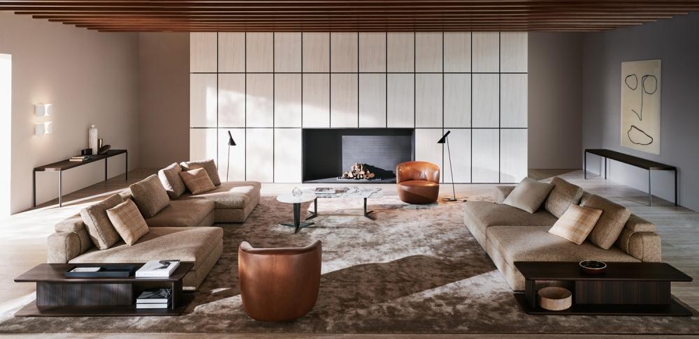 Sectional fabric sofa | Albert by Molteni