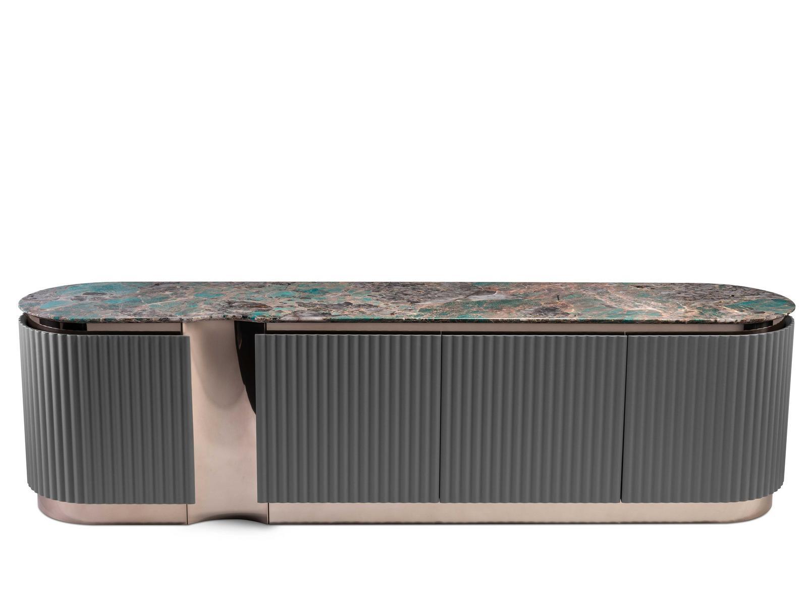 Steel and wood sideboard with doors | Leonardo by Visionnair