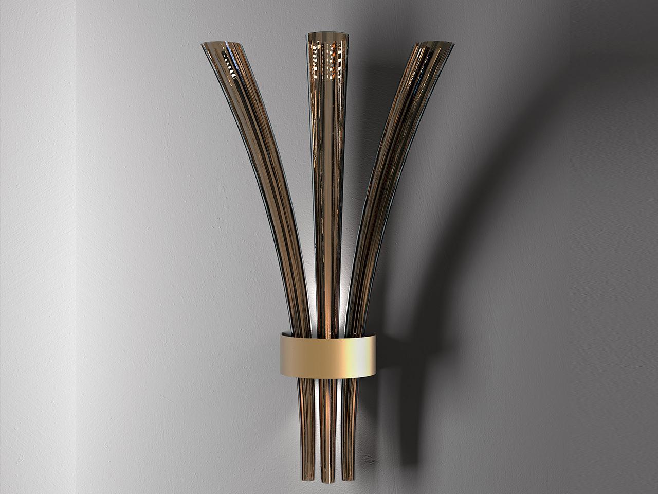 LED indirect light blown glass wall lamp | Pulsa 439/ap3 by Italamp