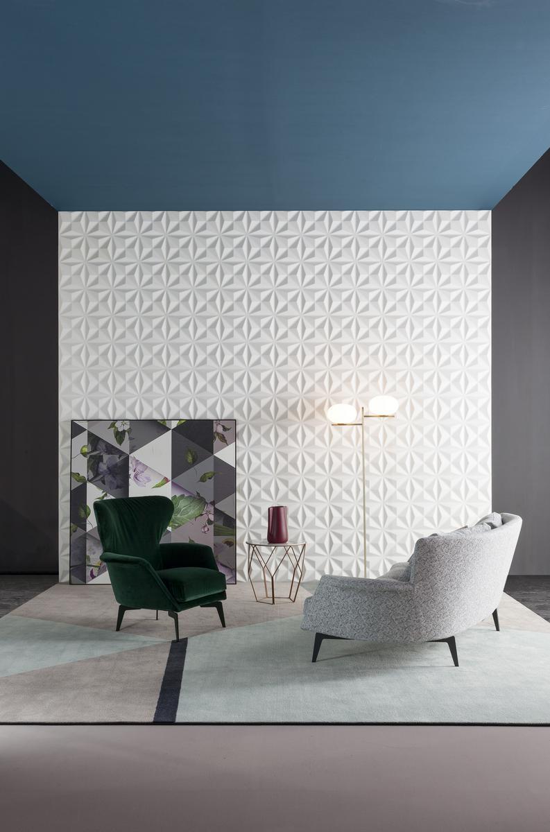 High-back fabric armchair | Lovy by Bonaldo