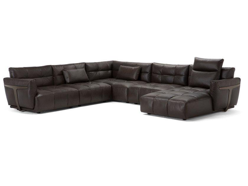 Corner leather sofa | Herman by Natuzzi Italia