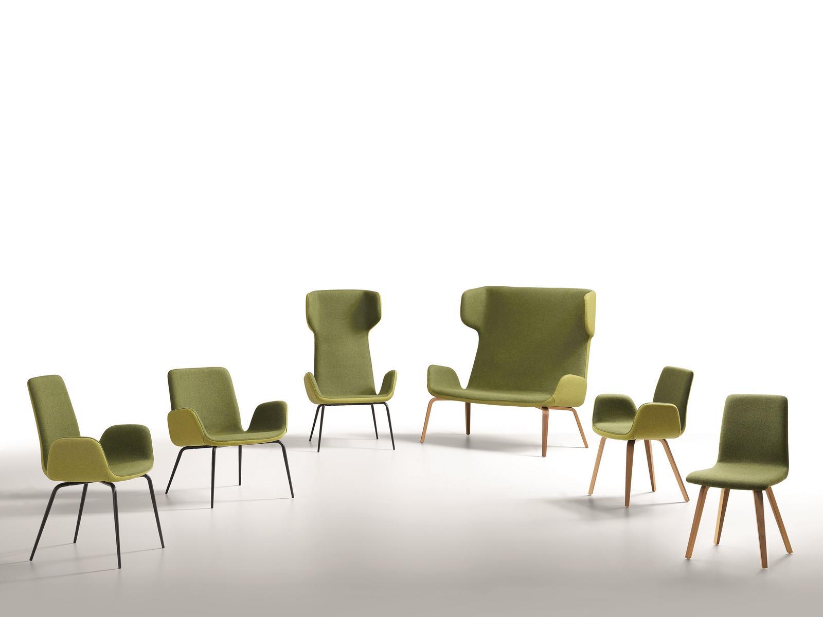 Upholstered fabric chair | Light S L Ts by Midj