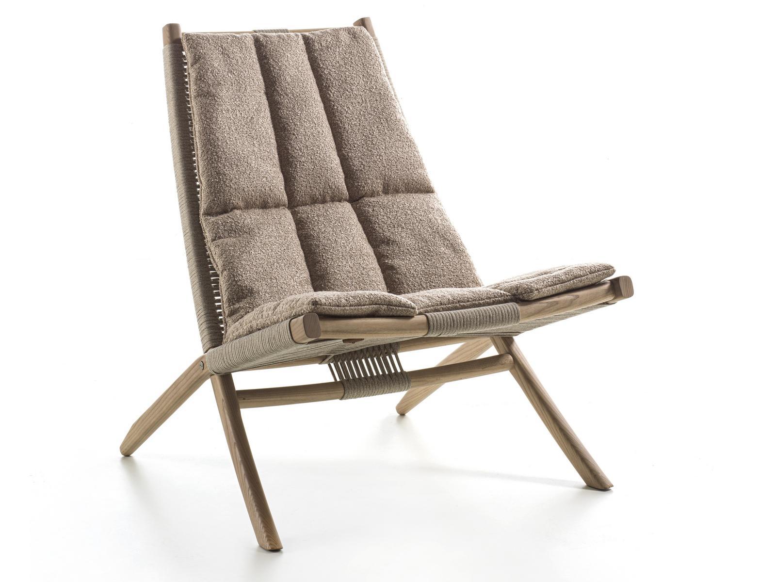 Rope, fabric and ash armchair | Huli by Frigerio