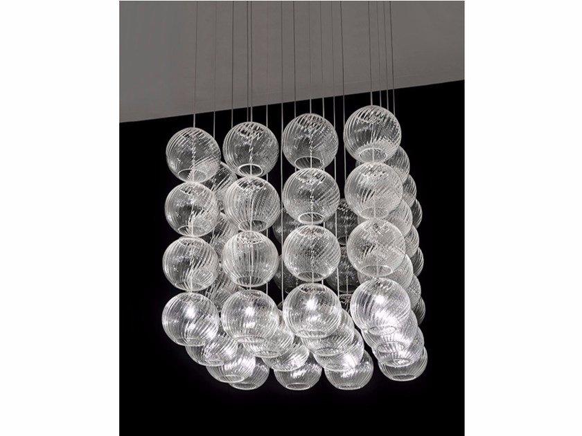 Blown glass pendant lamp | Oto Sp Cub by Vistosi