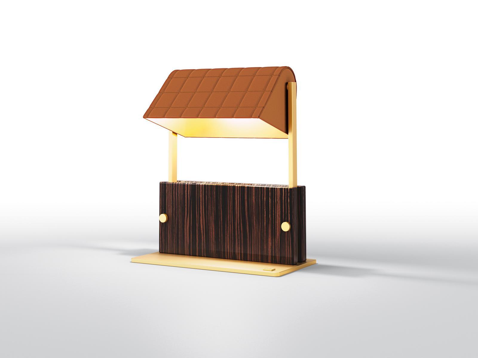 Adjustable ebony table lamp | Astoria by Bruno Zampa