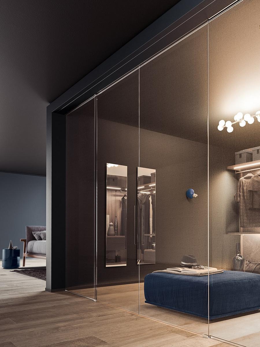 Sectional glass walk-in wardrobe | Vista by Pianca