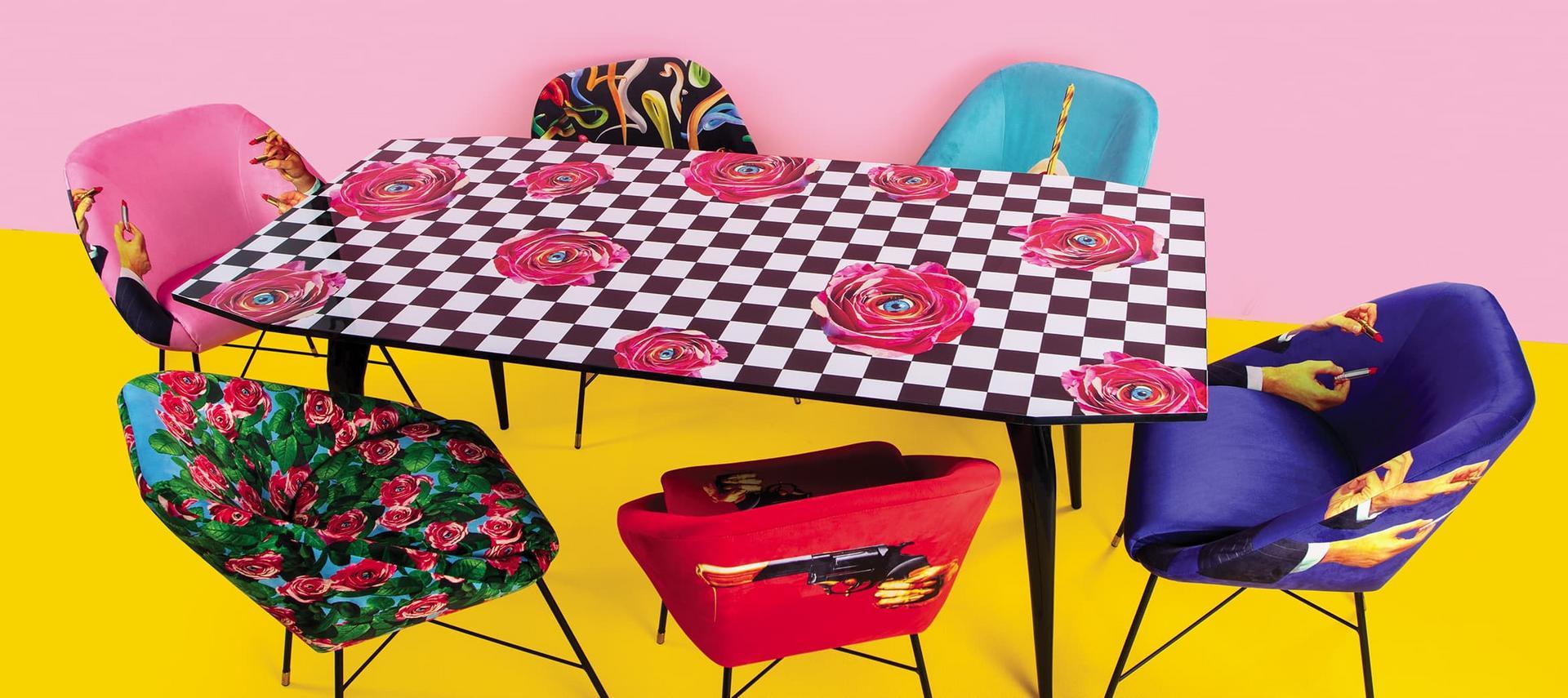 Upholstered fabric chair with armrests | Revolver by Seletti