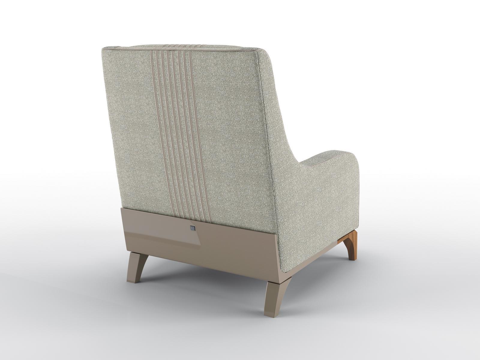 Fabric armchair with armrests | Ariel by Bruno Zampa
