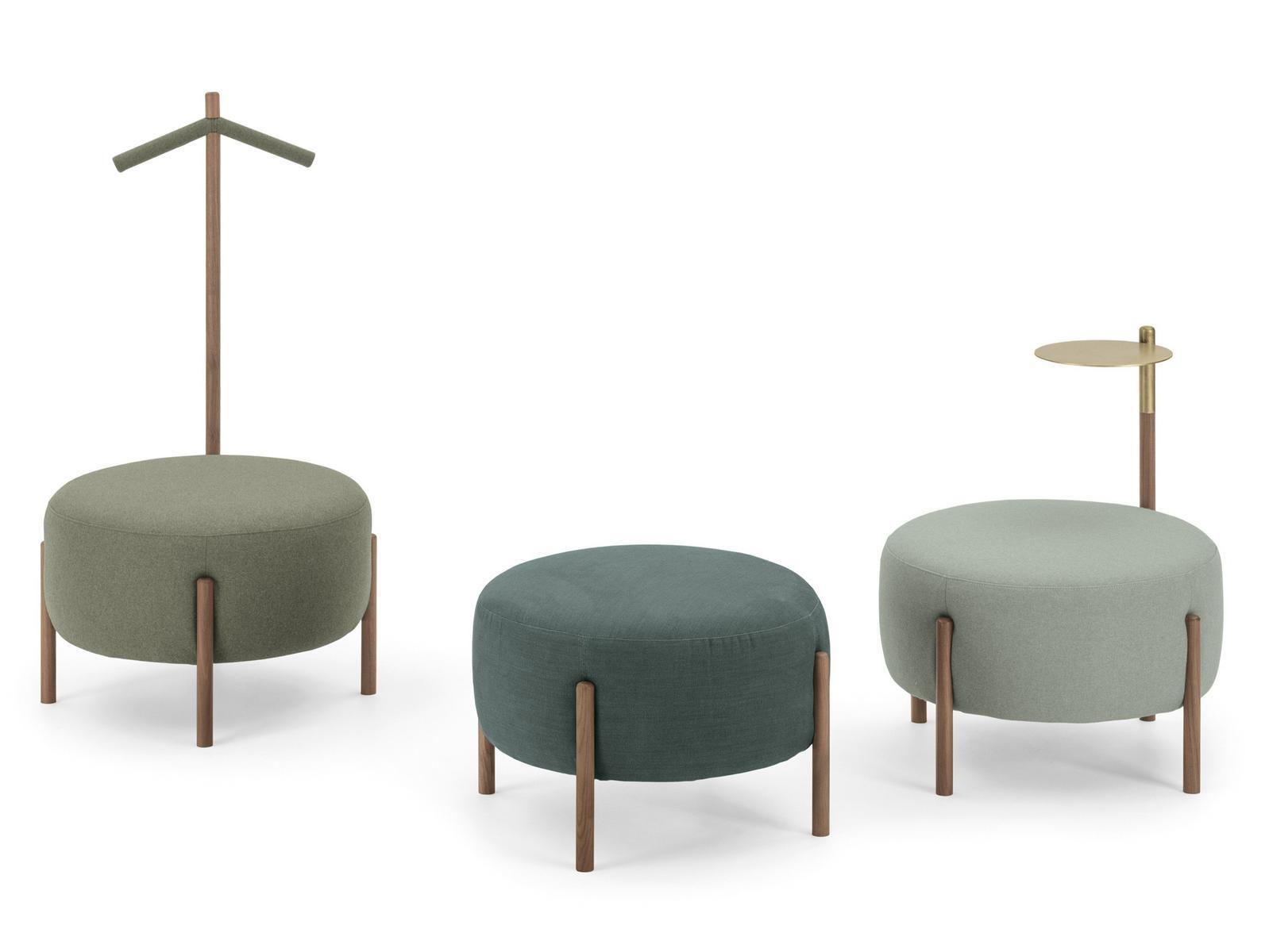 Upholstered round fabric pouf | Flag by Bolzan letti