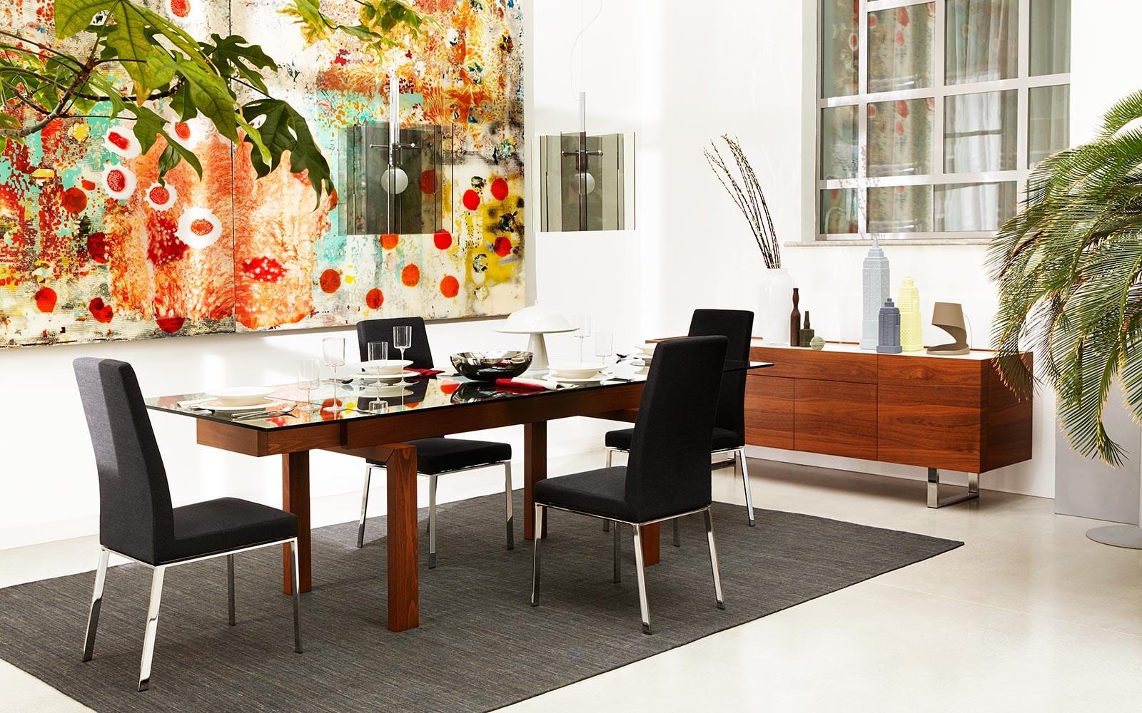 Extending wood and glass table | Hyper by Calligaris