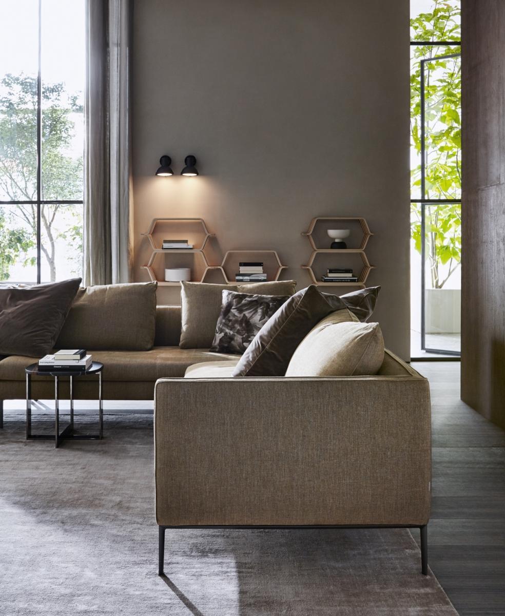Sectional fabric sofa | Paul by Molteni