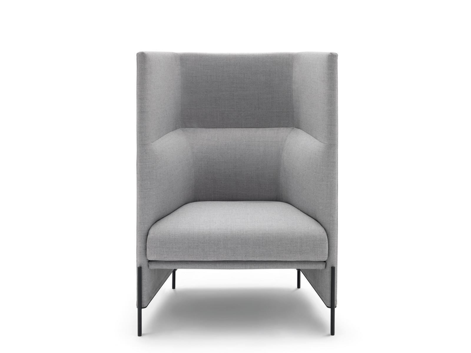 Upholstered high-back fabric armchair | Algon by Arflex