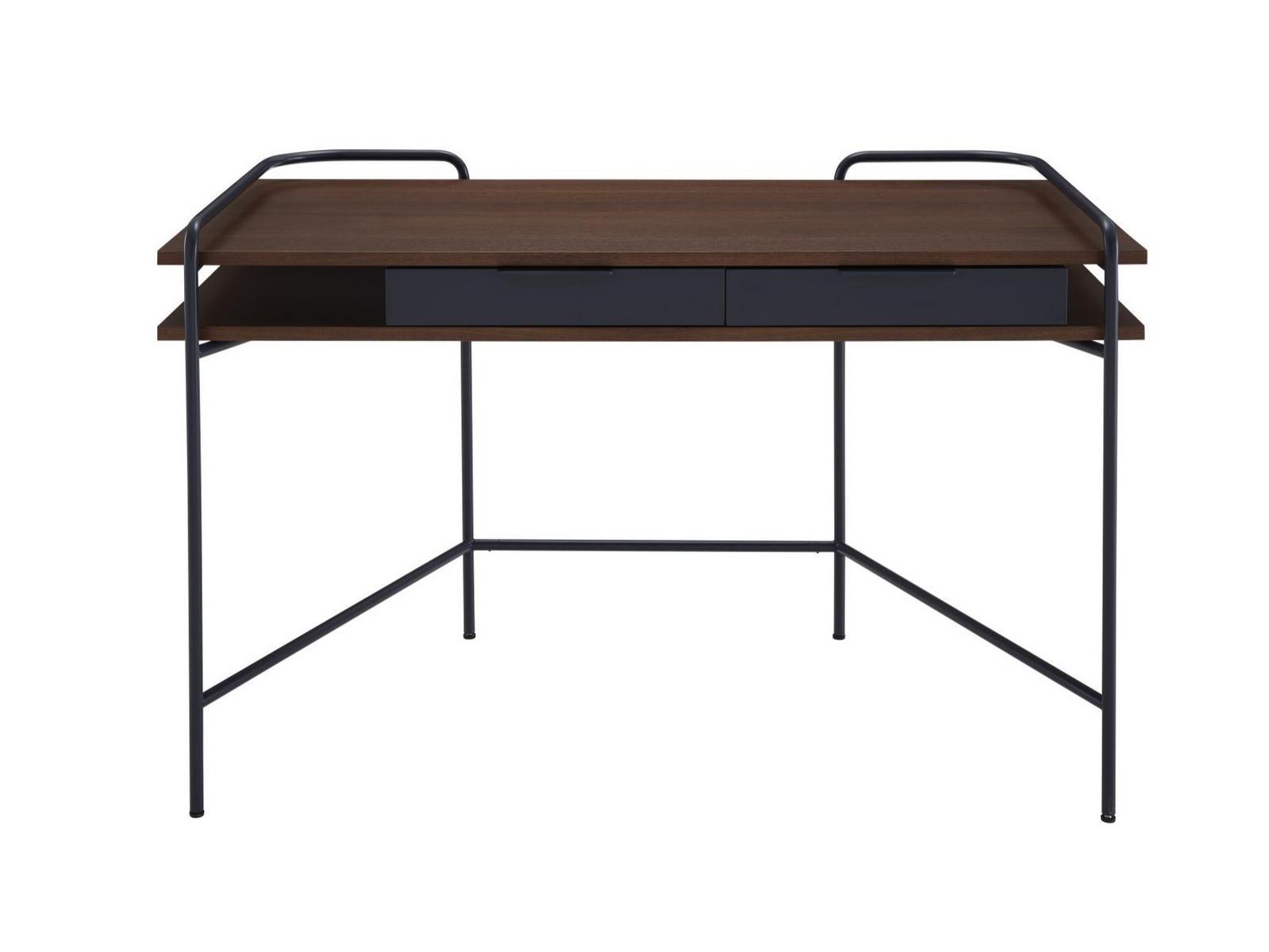 Rectangular walnut writing desk with drawers | Alando by Ligne Roset