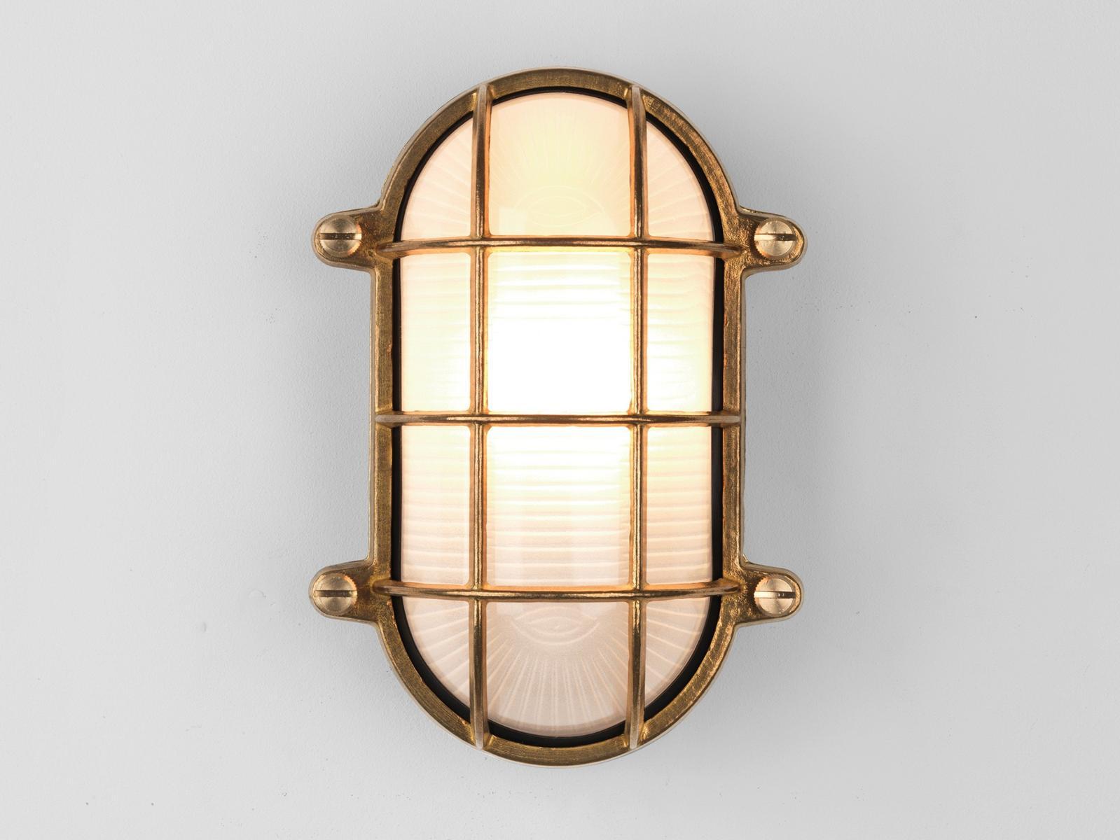 LED outdoor wall lamp in brass and glass | Thurso Oval by Astro lighting