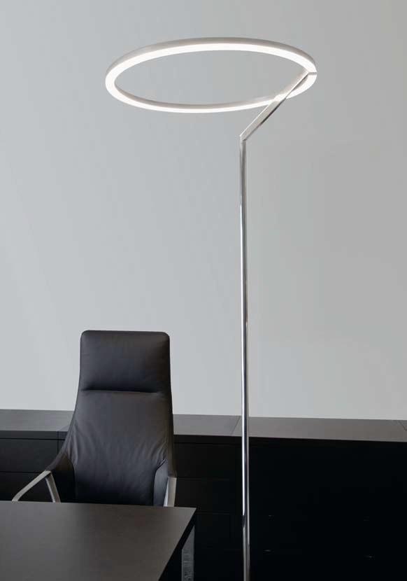 LED aluminium floor lamp | Circolo Insospeso by Sattler