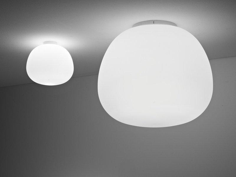 Glass ceiling lamp | Lumi Mochi by Fabbian