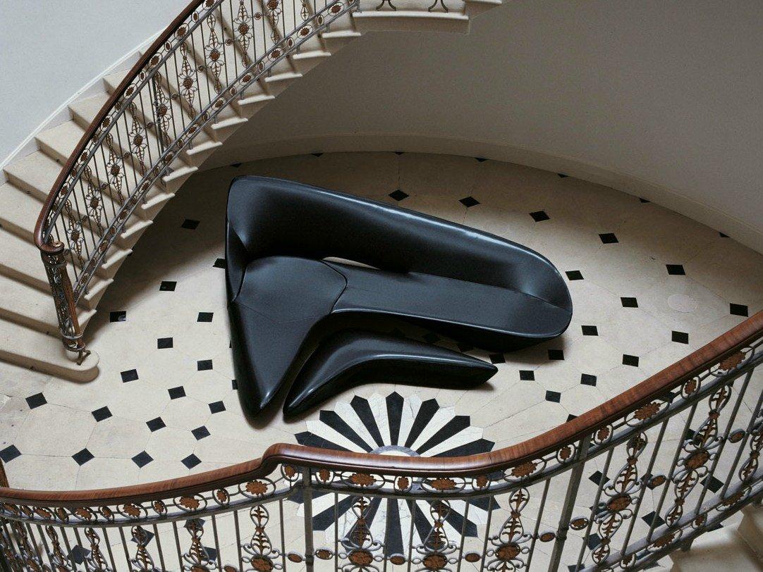 Curved sofa with footstool | Moon System by B&B Italia