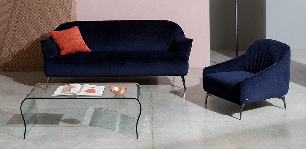 Modular velvet sofa | Estasi by Natuzzi Editions