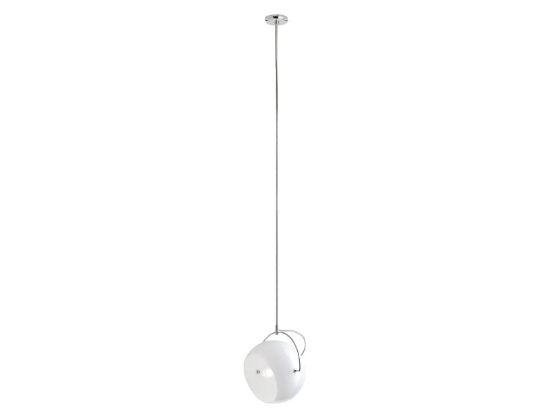 Chrome plated pendant lamp | Beluga White by Fabbian