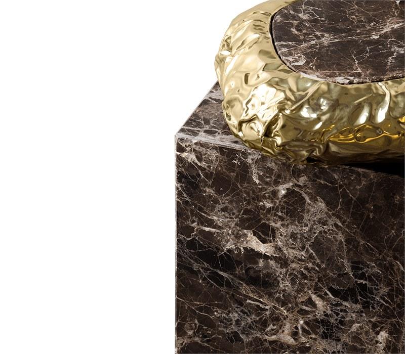 Square Dark Emperador marble coffee table | Stonehenge Dark Emperador by Boca Do Lobo