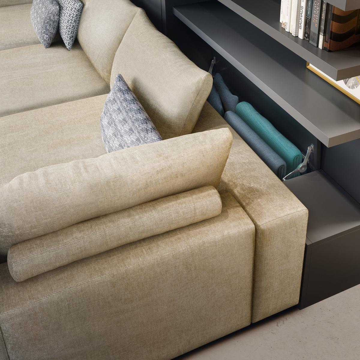 Sectional convertible fabric sofa | Tango by CLEI