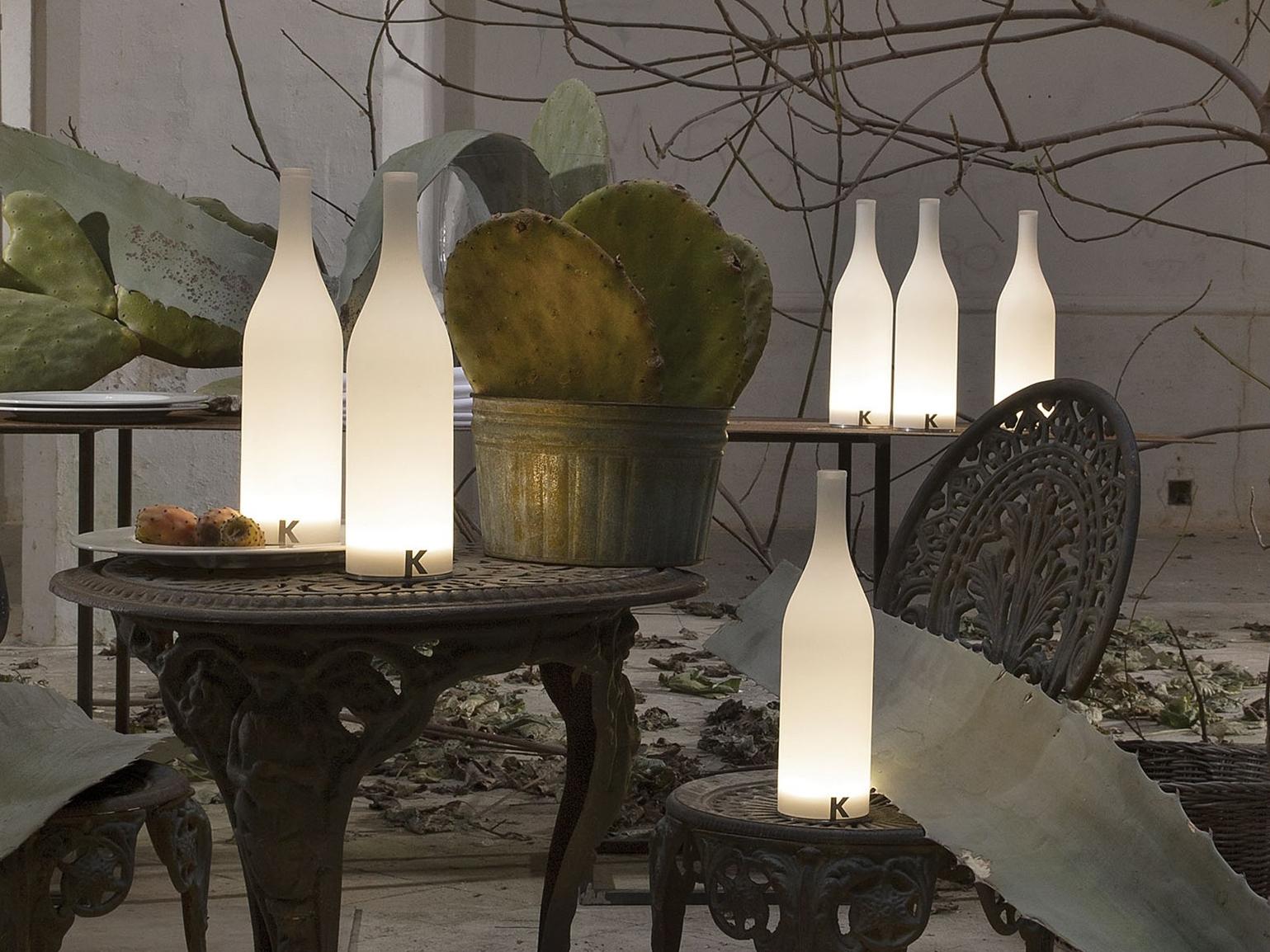 LED satin glass table lamp | Bacco by Karman