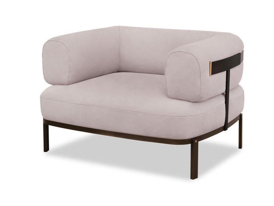 Leather armchair with armrests | Belt by Baxter