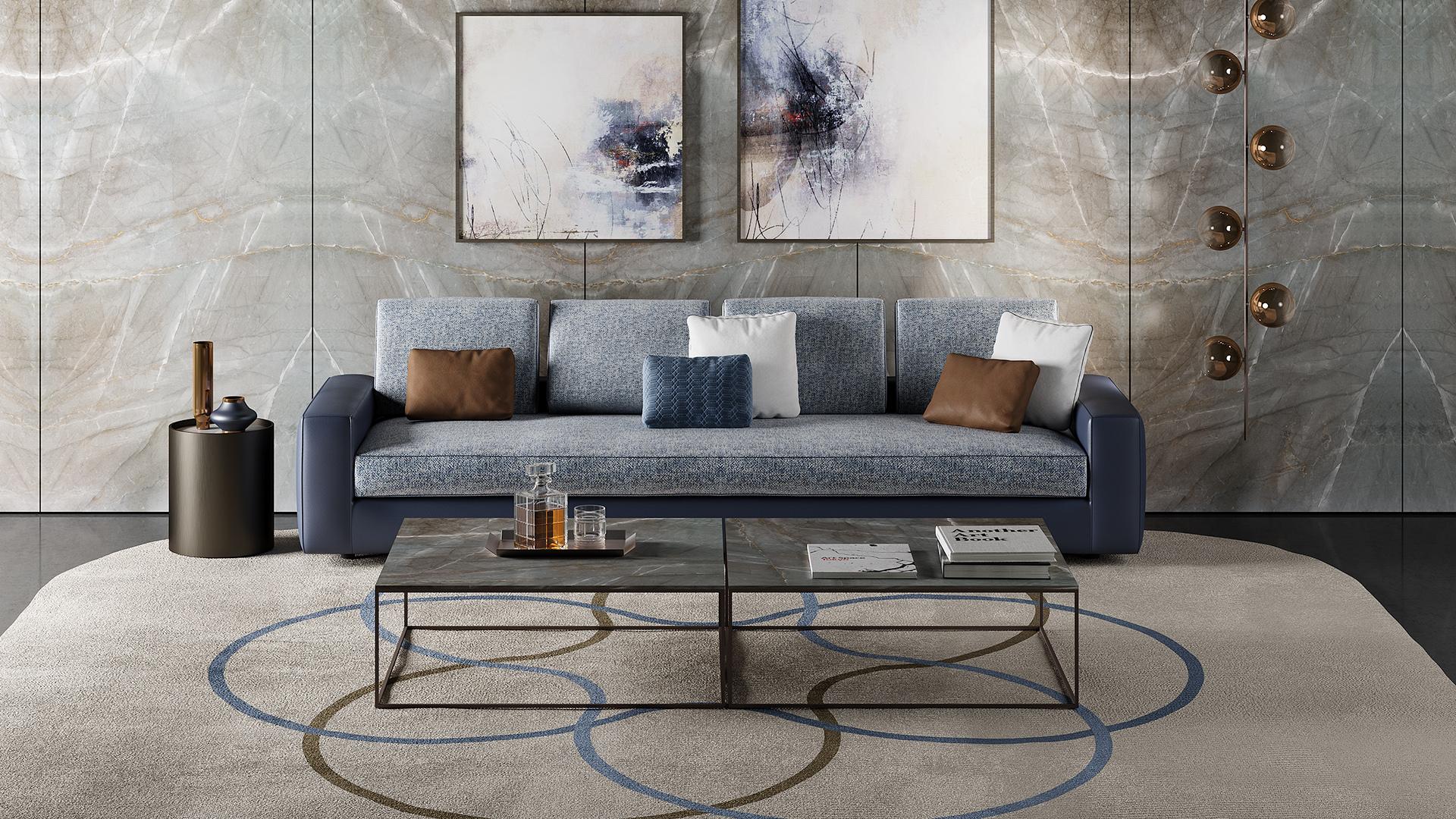 Square Marble glass coffee table | Kubo by Reflex