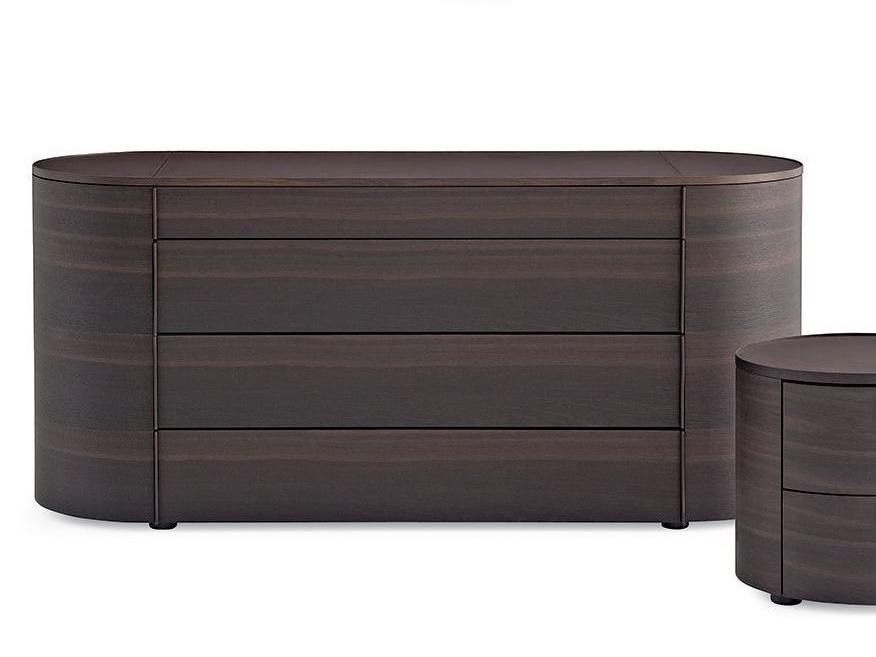 Wood veneer chest of drawers | Onda by Poliform