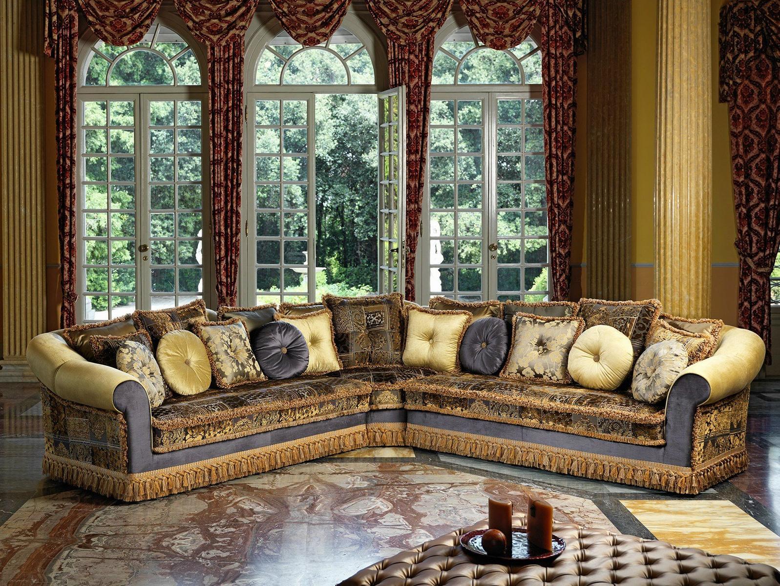 Classic style corner fabric sofa | Ludovica by Domingo salotti