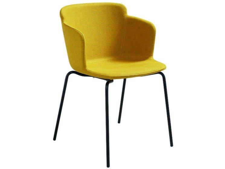 Upholstered fabric chair with armrests | Calla Pm M Ts by Midj