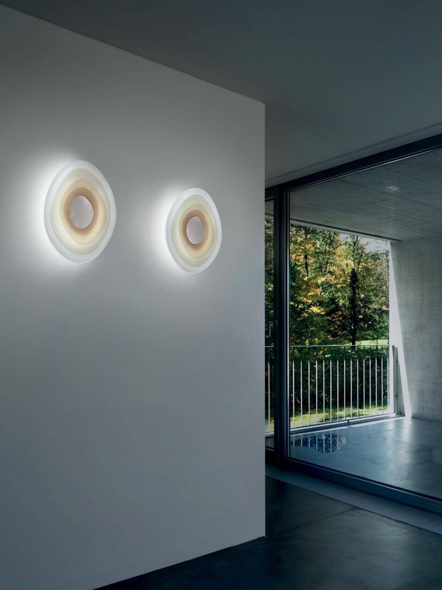 Glass and steel wall lamp / ceiling lamp | Beta P-pl Small by Leucos