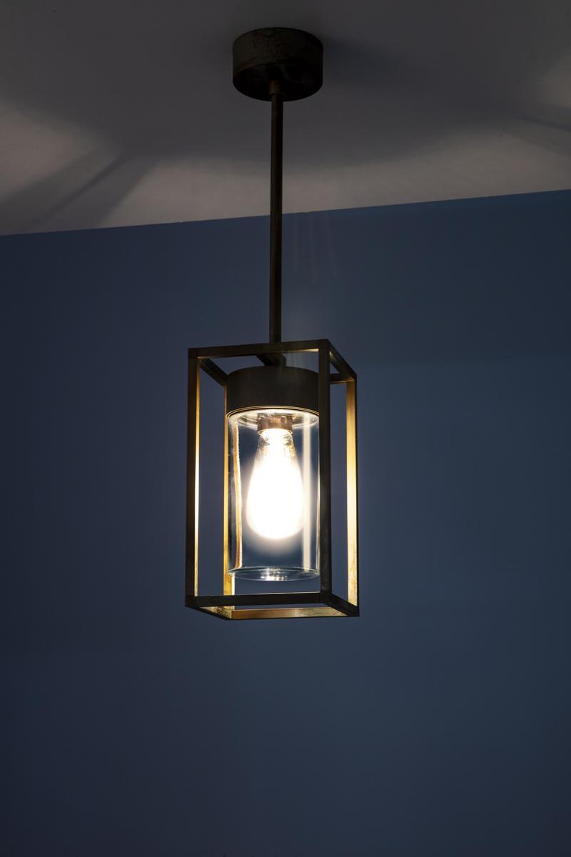 LED brass outdoor pendant lamp | Cubic by Moretti