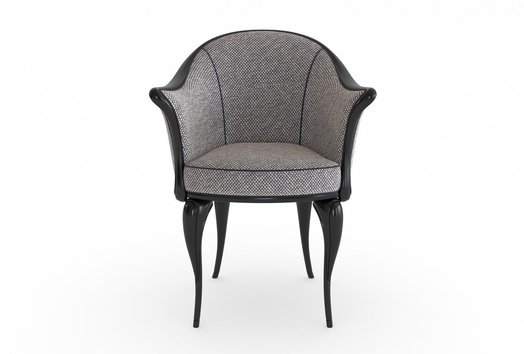 Wooden and fabric chair with armrests | Vanesio by Mantellassi 1926