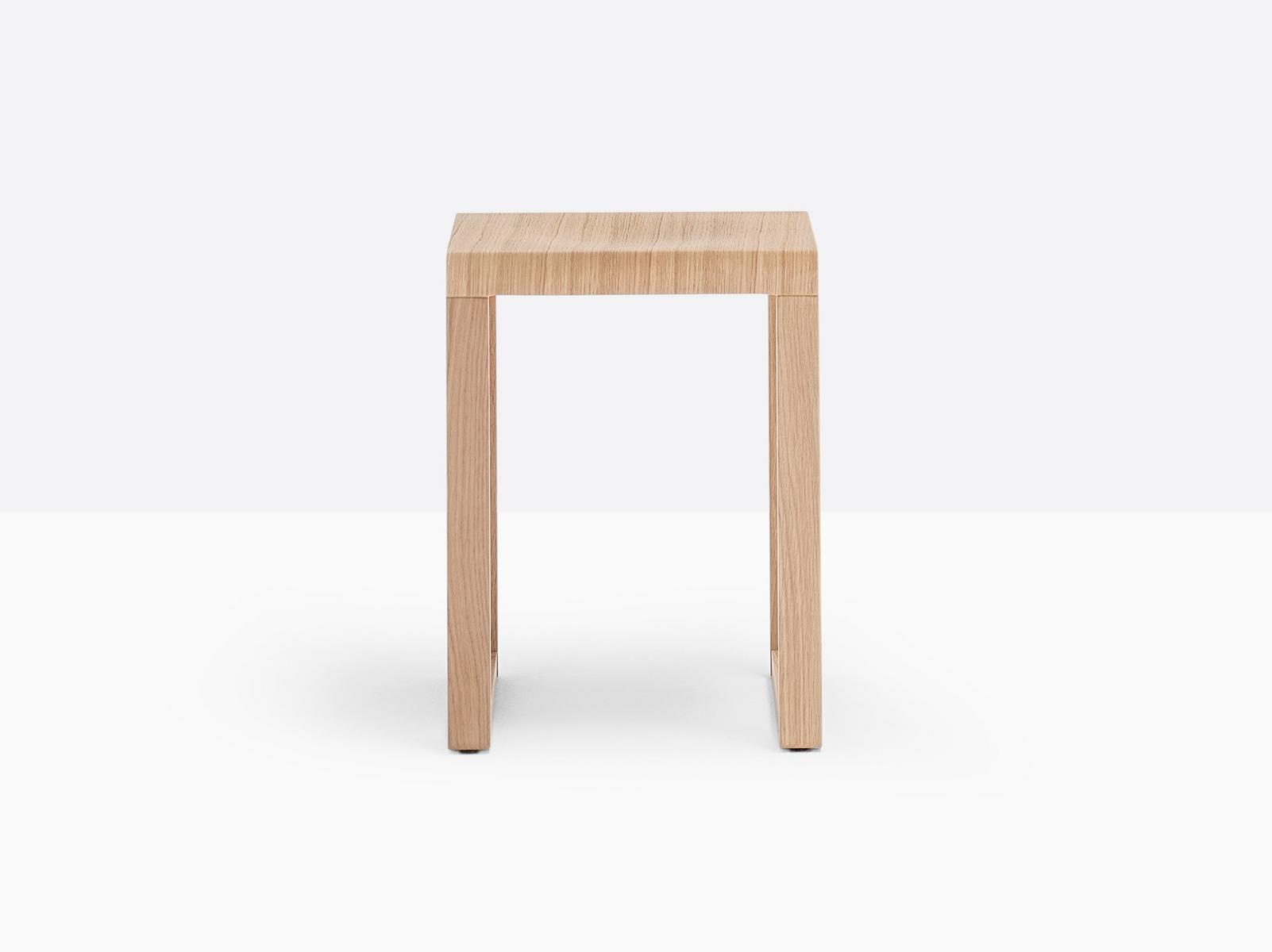 Oak stool with footrest | Brera 383 by Pedrali