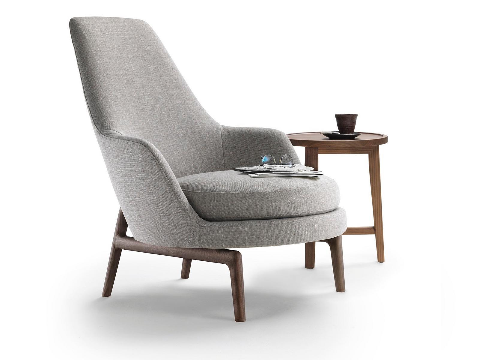 Fabric armchair with armrests | Leda by Flexform