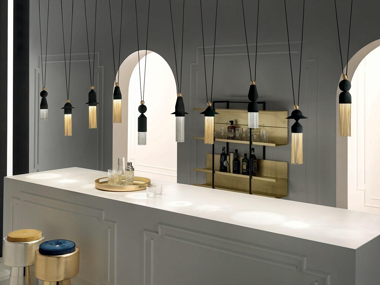 LED painted metal pendant lamp | Nappe C10 by Masiero