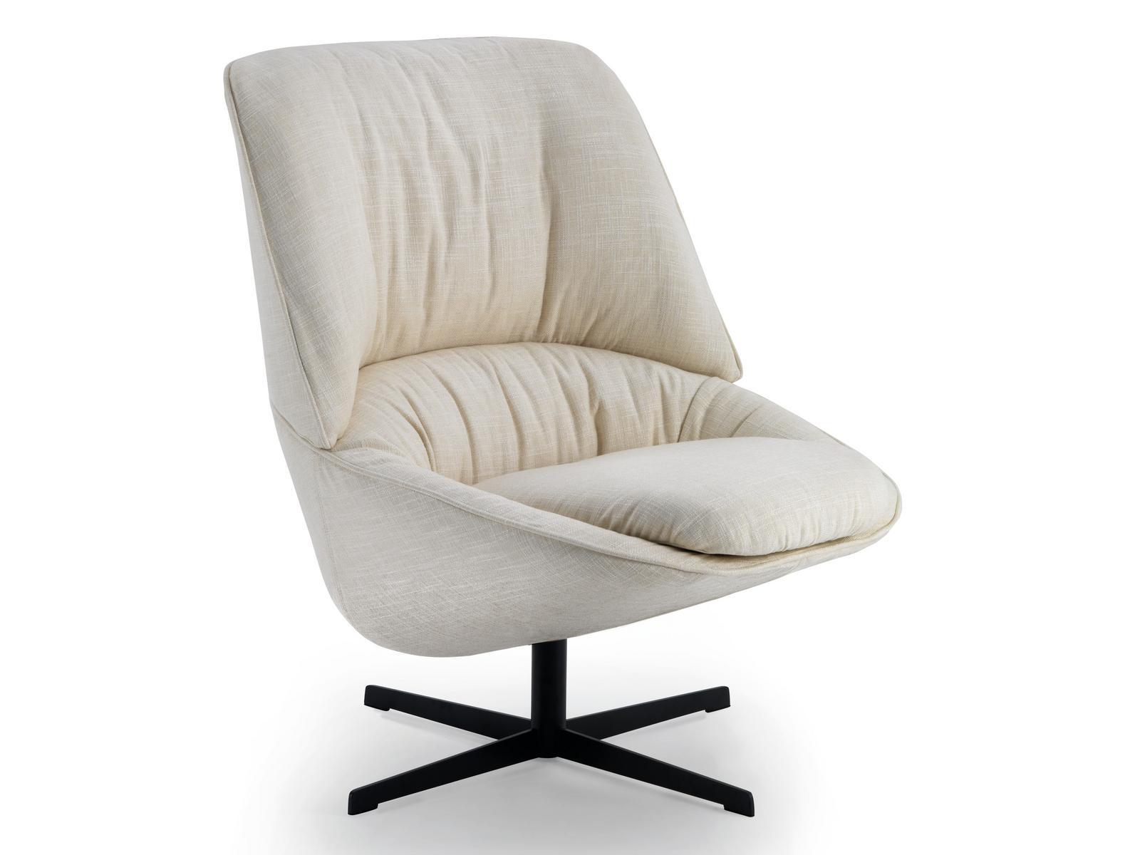 Swivel upholstered fabric armchair with 4-spoke base | Ladle Medium by Arflex