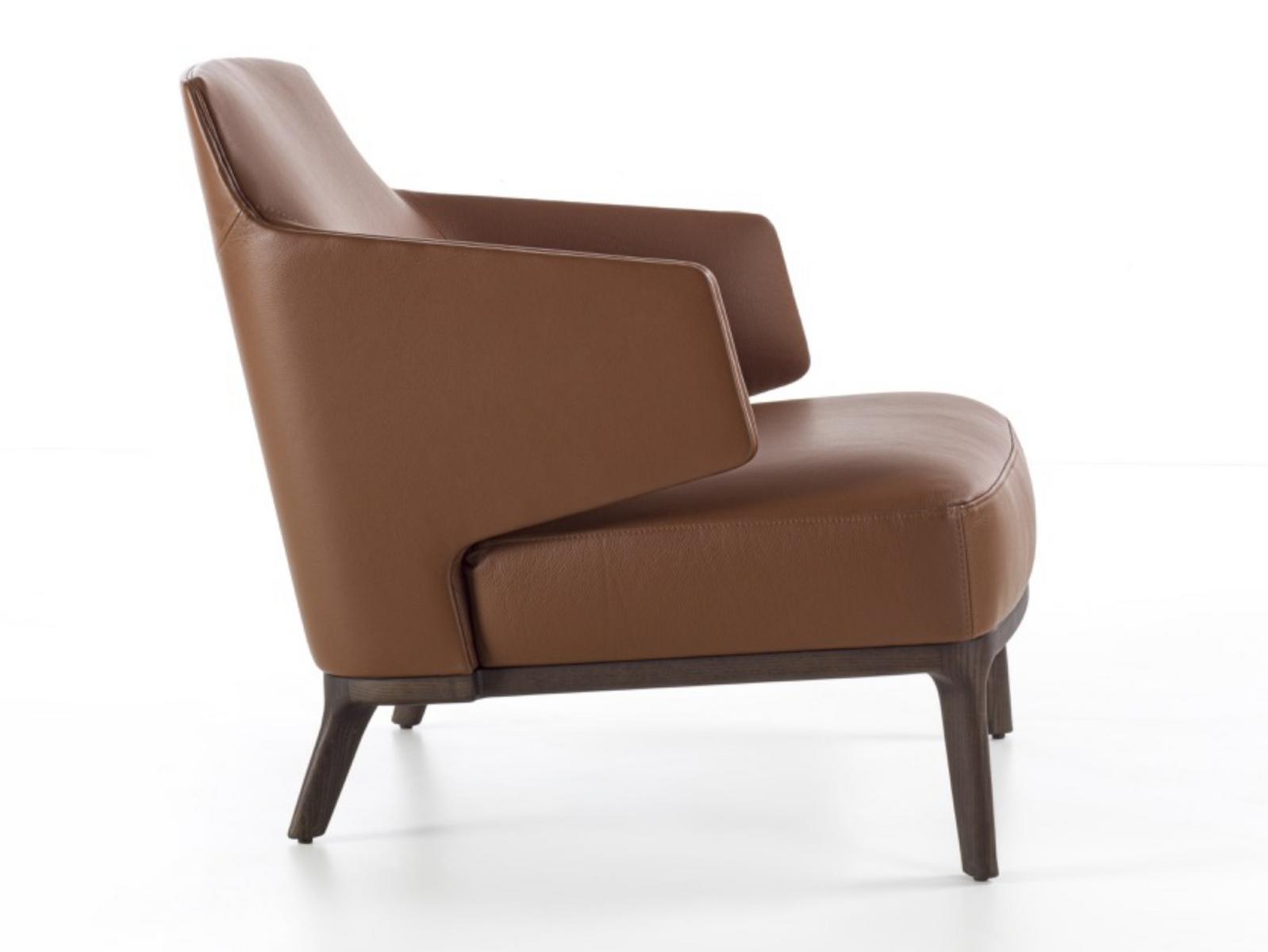 Leather armchair with armrests | Amanda by Frigerio