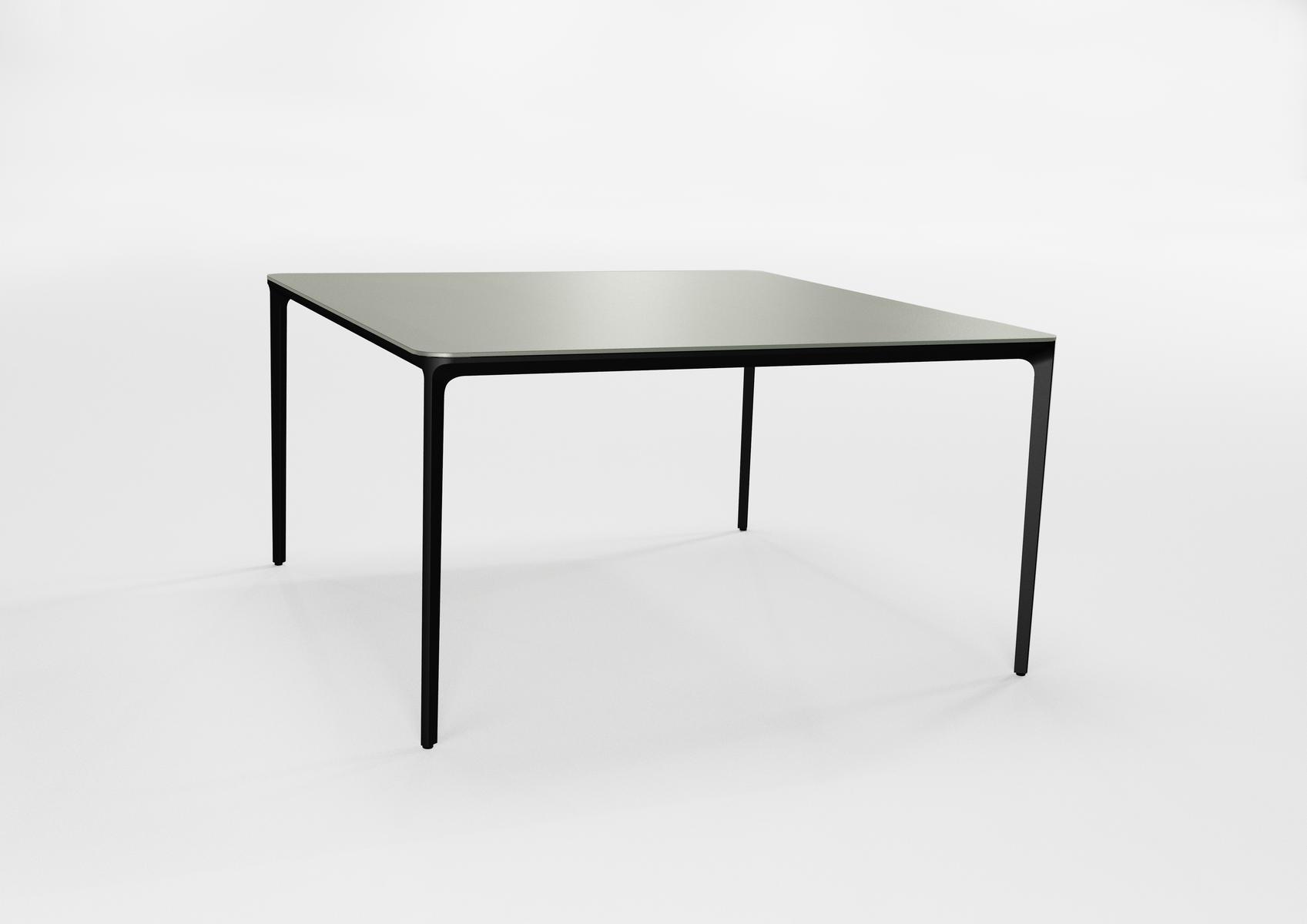 Square glass and aluminium table | Slim Square by Sovet