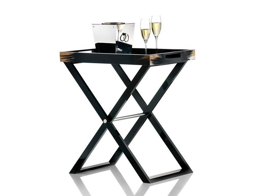 Folding wooden high side table with tray | Elba 1295 by Arcahorn