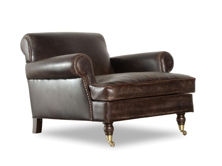 Leather armchair with armrests | Charlotte Longe by Baxter